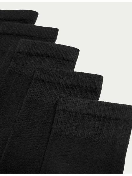 Marks & Spencer Paket 5 parov izjemno udobnih gležnjarskih nogavic z visokim deležem bombaža Marks & Spencer črna