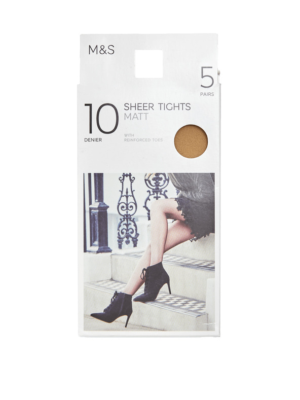 Marks & Spencer Ženske nogavice 10 DEN, 5 parov v paketu Marks & Spencer bež