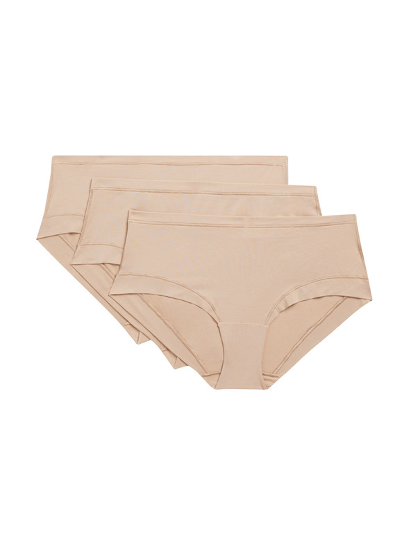 Marks & Spencer Kratke hlačke iz modala z nizkim pasom in tehnologijo Flexifit™, 3 kosi Marks & Spencer bež