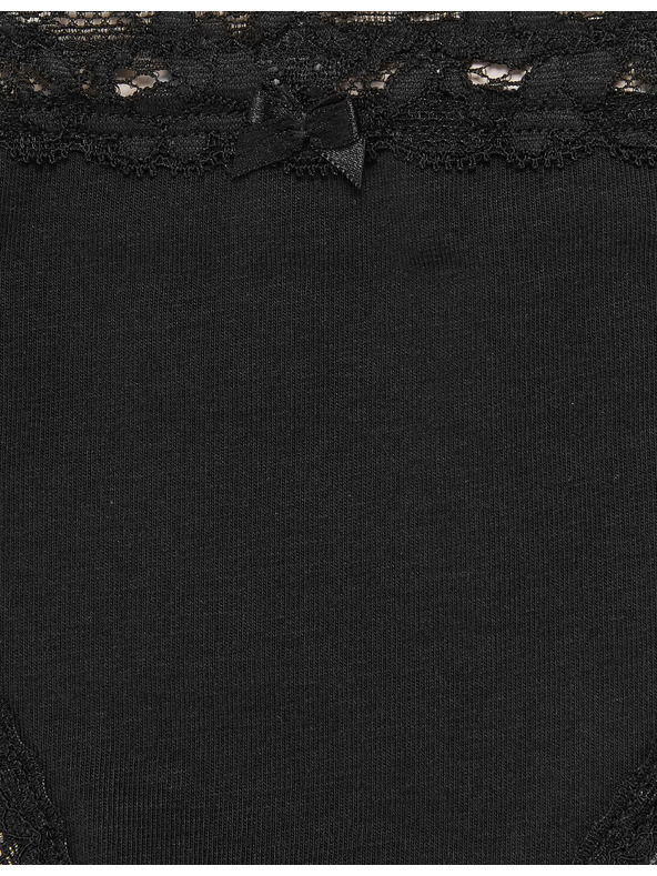 Marks & Spencer Bombažne čipkaste hlačke komplet 3 kosov Marks & Spencer črna