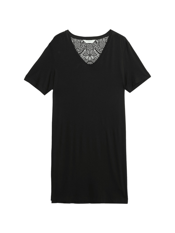 Marks & Spencer Nočna srajca s čipko Marks & Spencer črna