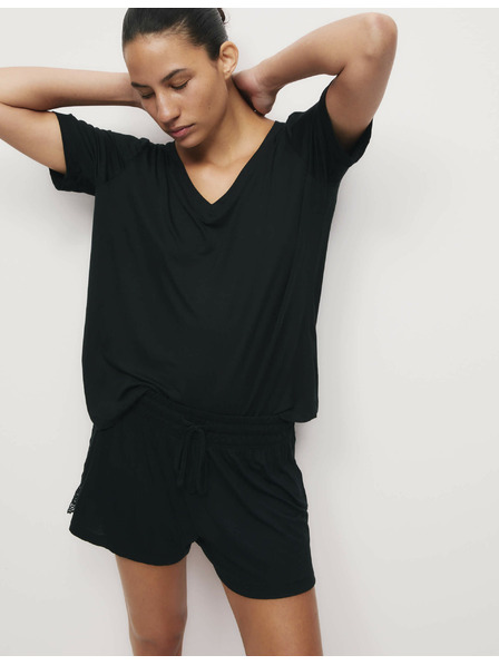 Marks & Spencer Pyžamový top s čipkovaným detailom Marks & Spencer čierna