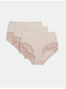 Marks & Spencer Nohavičky do pása Body Soft™, sada 3 ks Marks & Spencer béžová