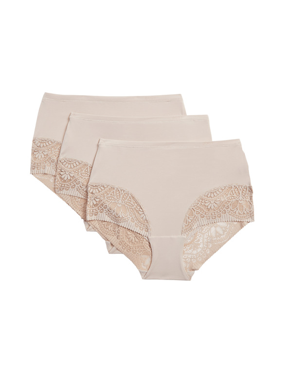Marks & Spencer Nohavičky do pása Body Soft™, sada 3 ks Marks & Spencer béžová