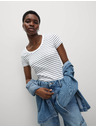 Marks & Spencer Prugasto majico z ovalnim izrezom, z visokim deležem bombaža Marks & Spencer bela