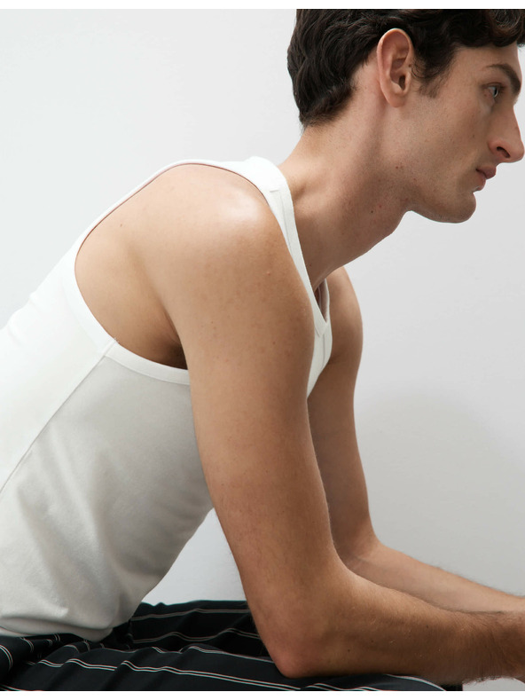 Marks & Spencer Majica brez rokavov iz bombaža Supima® in modala Marks & Spencer bela