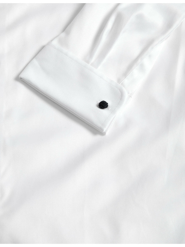 Marks & Spencer Rahlo prilegajoča se srajca iz razkošnega bombaža z dvojnimi manšetami Marks & Spencer bela