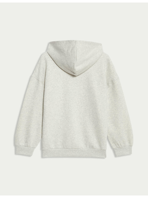 Marks & Spencer Pulover s kapuco, z zadrgo in visokim deležem bombaža (6–16 let) Marks & Spencer siva