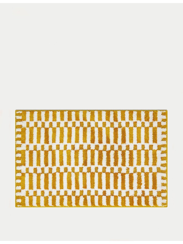 Marks & Spencer Hitrosušeča kopalniška preproga iz mešanice bombaže z geometrijskim motivom Marks & Spencer rumena