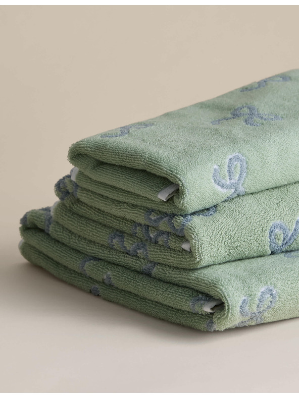 Marks & Spencer Brisača iz čiste bombaže z pentljo Marks & Spencer zelena