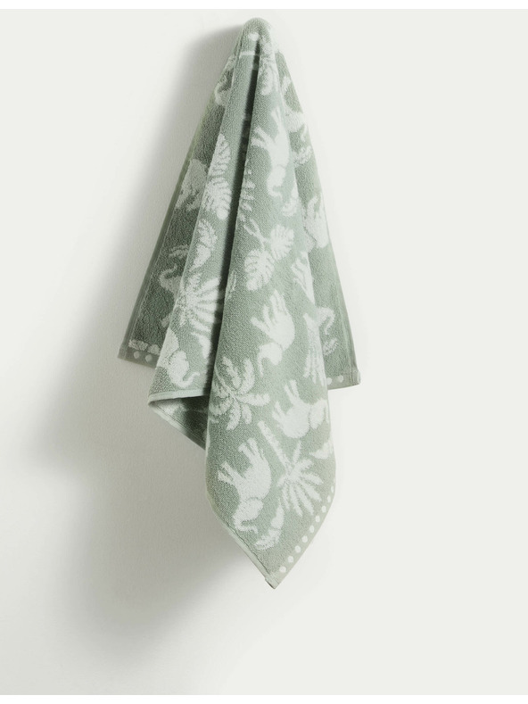 Marks & Spencer Brisača iz čiste bombaže z motivom slona in palm Marks & Spencer zelena