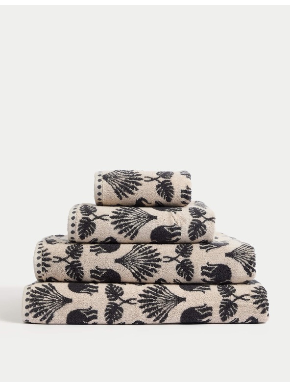 Marks & Spencer Brisača iz čiste bombaže z motivom slona in palm Marks & Spencer siva