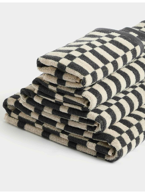 Marks & Spencer Brisača iz čiste bombaže z geometrijskim vzorcem kock Marks & Spencer siva