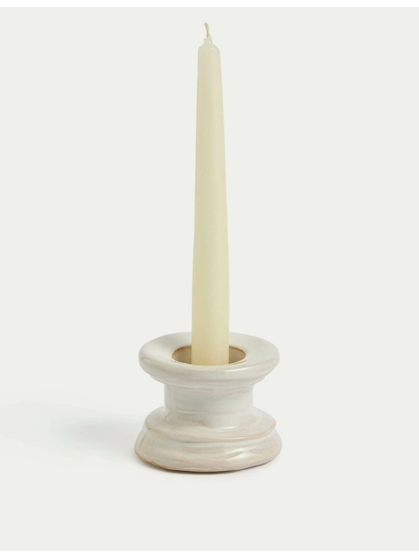 Marks & Spencer Keramično stojalo za svečo in čajno svečo Marks & Spencer bela