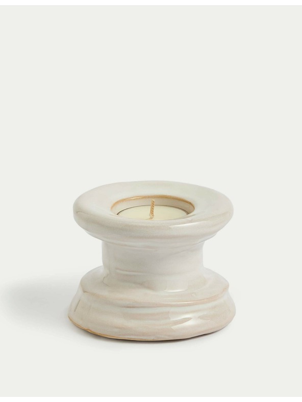 Marks & Spencer Keramično stojalo za svečo in čajno svečo Marks & Spencer bela