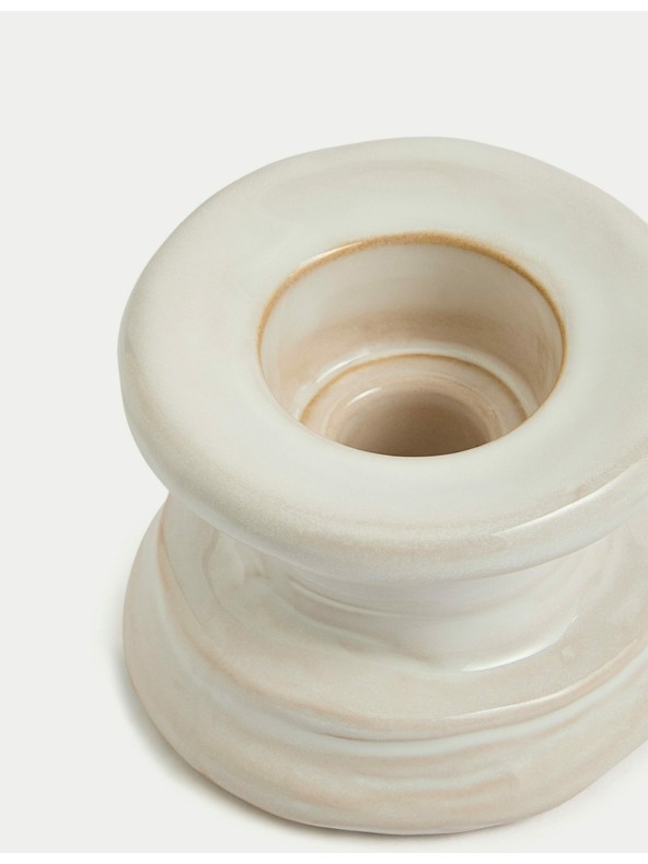 Marks & Spencer Keramično stojalo za svečo in čajno svečo Marks & Spencer bela