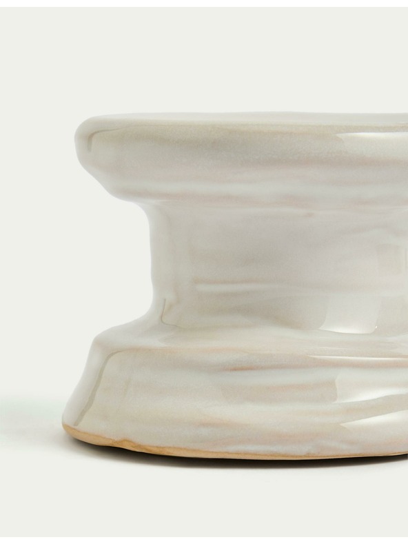 Marks & Spencer Keramično stojalo za svečo in čajno svečo Marks & Spencer bela