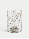 Marks & Spencer Svečnik Hurricane z vtisnjenim cvetom Marks & Spencer bežna