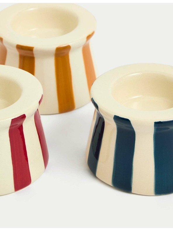 Marks & Spencer Set 3 progastih keramičnih držal za čajne sveče Marks & Spencer večbarven
