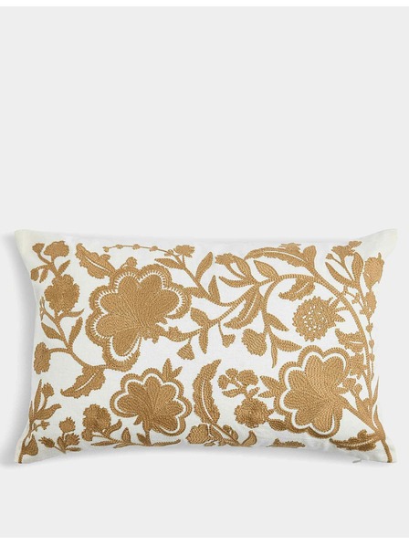 Marks & Spencer Vzglavnik iz mešanice lanu s cvetličnim vezenin motivom Marks & Spencer zlata