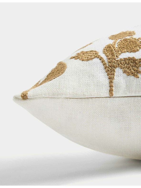 Marks & Spencer Vzglavnik iz mešanice lanu s cvetličnim vezenin motivom Marks & Spencer zlata