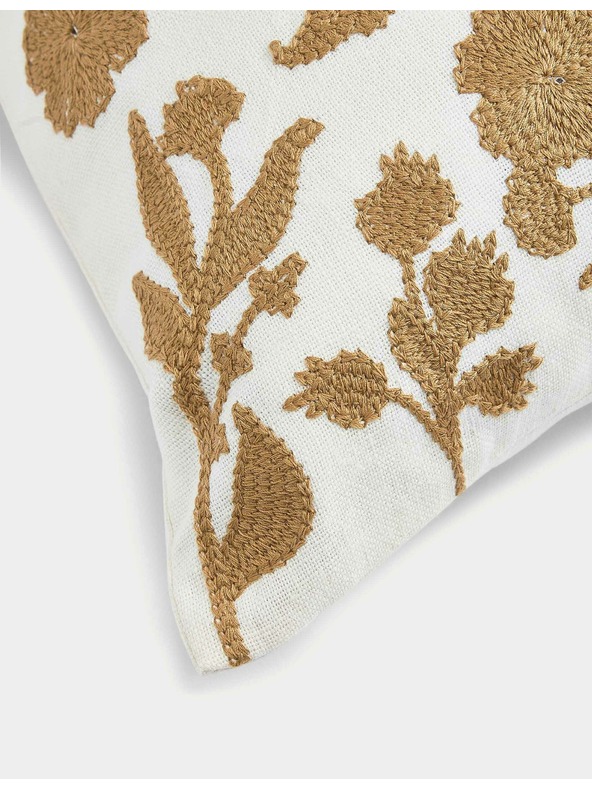 Marks & Spencer Vzglavnik iz mešanice lanu s cvetličnim vezenin motivom Marks & Spencer zlata