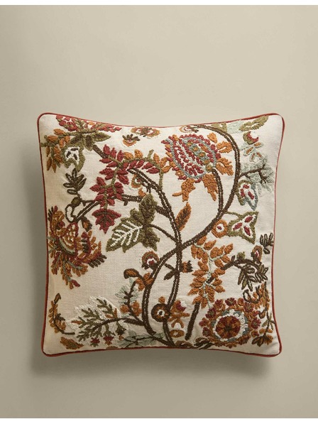 Marks & Spencer Blazina iz čiste bombažne tkanine s cvetlično vezavo Marks & Spencer smetanova