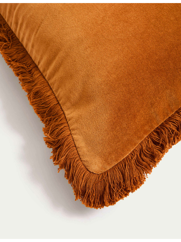 Marks & Spencer Žametni vzglavnik s čipkami, iz čiste bombaže Marks & Spencer rumena