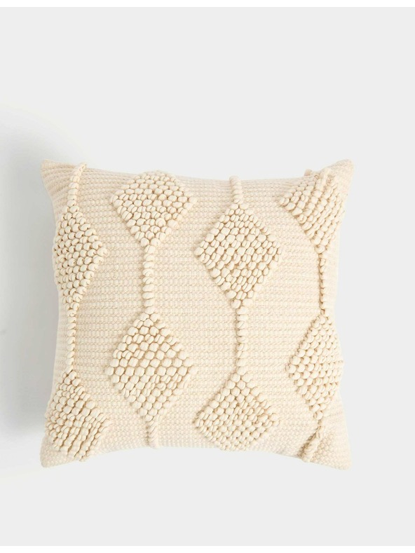 Marks & Spencer Vzglavnik iz čiste bombaže z vezenim in geometrijskim vzorcem Marks & Spencer smetanova