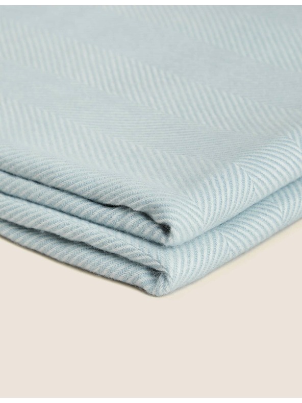 Marks & Spencer Odeja z vzorcem ribjih kosti Marks & Spencer modra