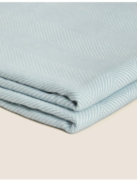 Marks & Spencer Odeja z vzorcem ribjih kosti Marks & Spencer modra