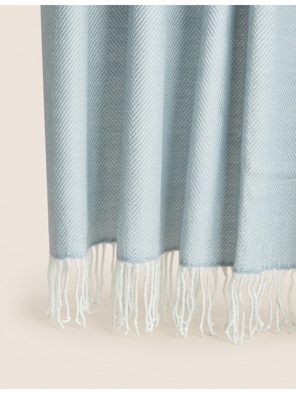 Marks & Spencer Odeja z vzorcem ribjih kosti Marks & Spencer modra