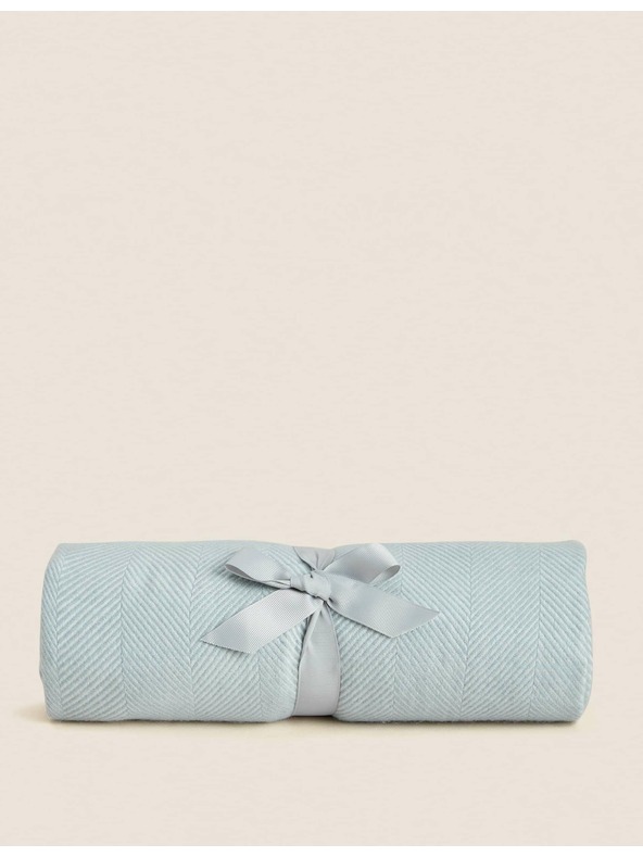 Marks & Spencer Odeja z vzorcem ribjih kosti Marks & Spencer modra