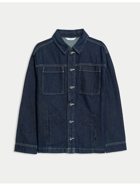 Marks & Spencer Džins srajca iz čistega bombaža (6–16 let) Marks & Spencer mornarsko modra