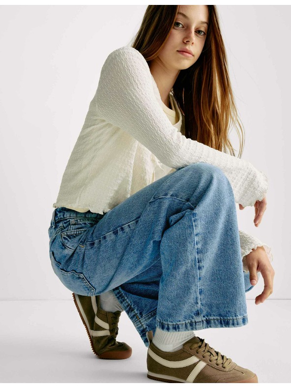 Marks & Spencer Široke kavbojke (6-16 let) Marks & Spencer mornarsko modra