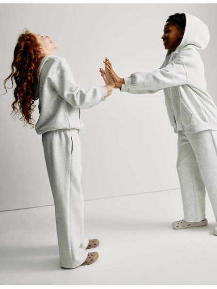 Marks & Spencer Široke hlače z visokim deležem bombaža (2–16 let) Marks & Spencer siva