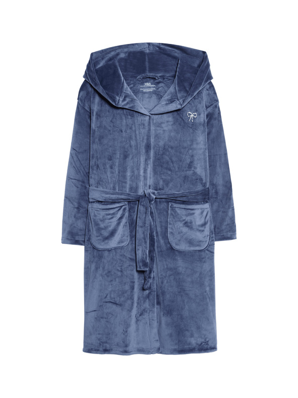Marks & Spencer Žametni kopalni plašč z kapuco (6-16 let) Marks & Spencer večbarvna