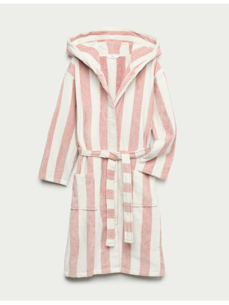 Marks & Spencer Prugasti kopalni plašč z kapuco, iz čiste bombaževine (9 mesecev – 10 let) Marks & Spencer rožnata