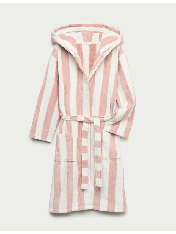 Marks & Spencer Prugasti kopalni plašč z kapuco, iz čiste bombaževine (9 mesecev – 10 let) Marks & Spencer rožnata
