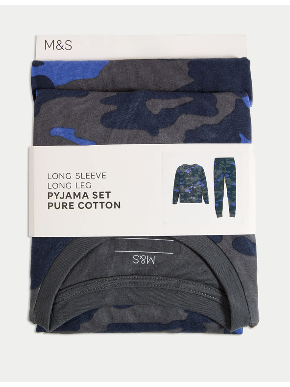 Marks & Spencer Maskirne pižame iz čiste bombaževine (6–16 let) Marks & Spencer modra