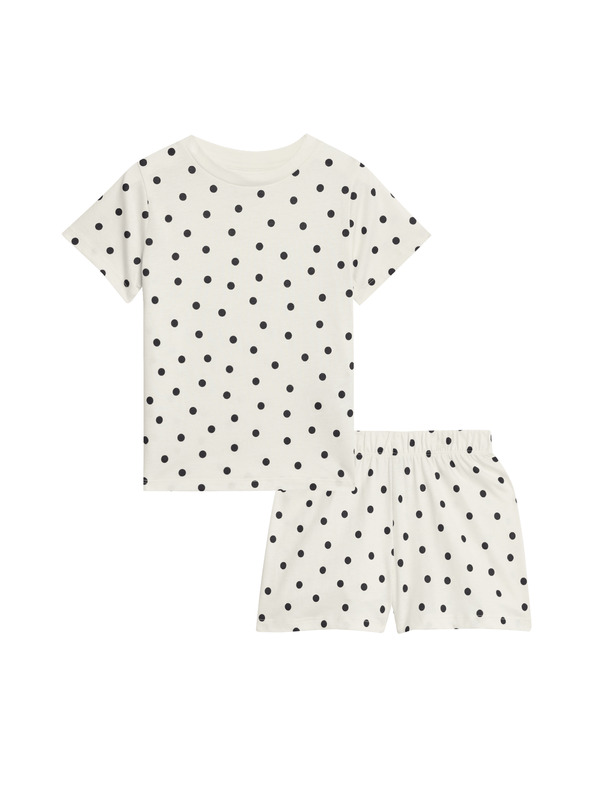 Marks & Spencer Pikčasto pižamo iz čiste bombažne tkanine (1–16 let) Marks & Spencer smetanova