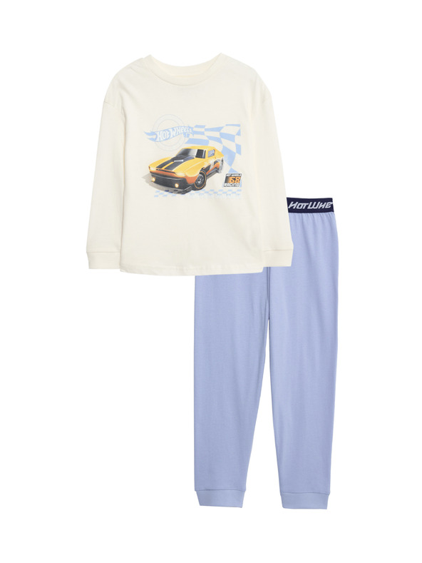 Marks & Spencer Komplet pižame iz čiste bombažne tkanine z motivom Hot Wheels™ (2–8 let) Marks & Spencer modra