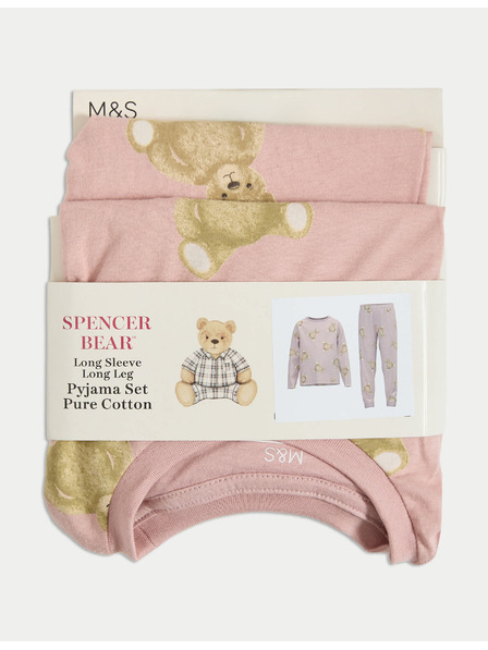 Marks & Spencer Pižama iz čiste bombažne tkanine z motivom Spencer Bear™ (1–16 let) Marks & Spencer rjava