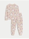 Marks & Spencer Pižama iz čiste bombažne tkanine z motivom samoroga (12 mesecev - 8 let) Marks & Spencer smetanova