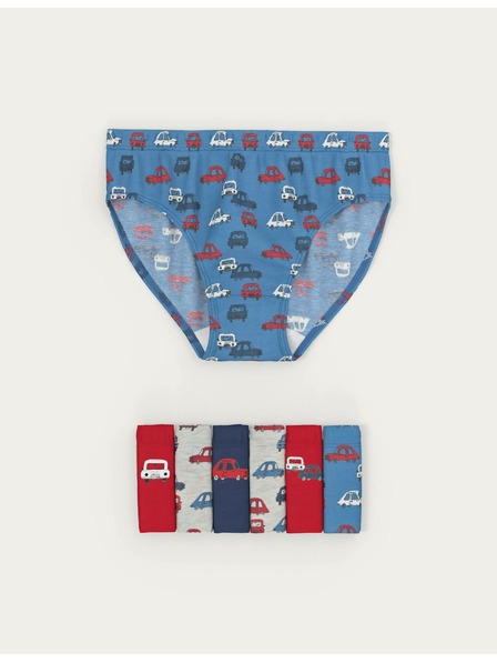 Marks & Spencer Hlačke iz čistega bombaža s potiskom avtomobilov, 7 kosov v paketu (2-8 let) Marks & Spencer večbarvna