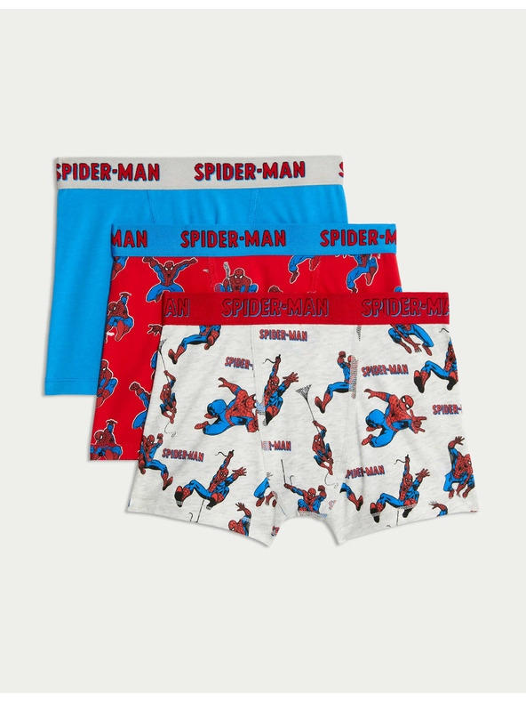Marks & Spencer Boksarice z motivom Spider-Man™ z visokim deležem bombaža, 3 kosi v paketu (3-10 let) Marks & Spencer večbarvna