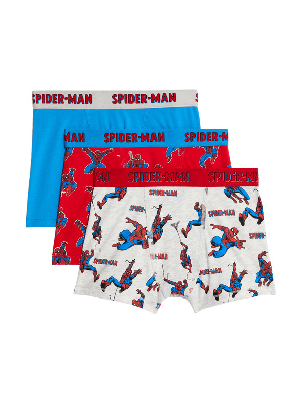 Marks & Spencer Boksarice z motivom Spider-Man™ z visokim deležem bombaža, 3 kosi v paketu (3-10 let) Marks & Spencer večbarvna