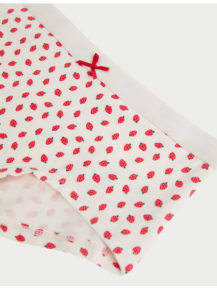 Marks & Spencer Kratke hlače z motivom jagod in visokim deležem bombaža, 10 kosov (5-16 let) Marks & Spencer večbarvna