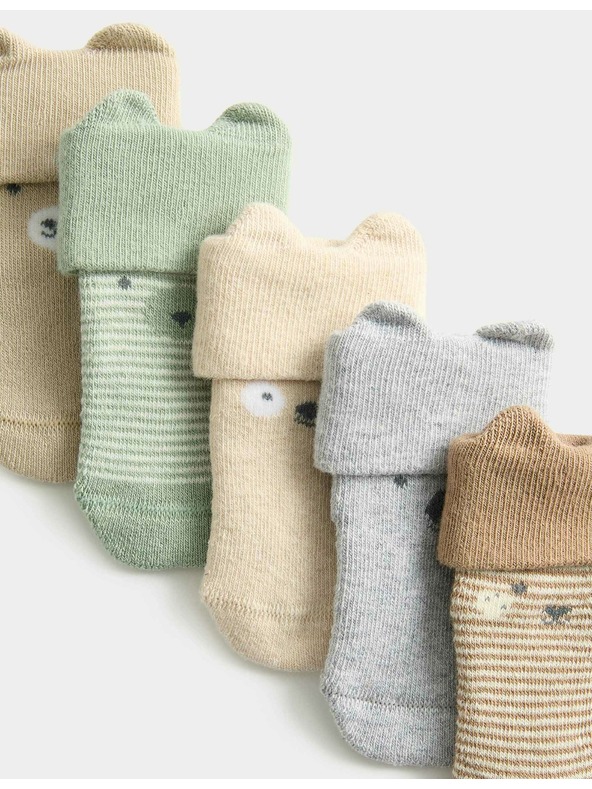 Marks & Spencer 5 parov nogavic z obrazi in visokim deležem bombaža Marks & Spencer večbarvna