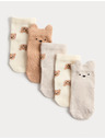 Marks & Spencer Paket 5 parov otroških nogavic Spencer Bear z visokim deležem bombaža (0–3 leta) Marks & Spencer večbarvna
